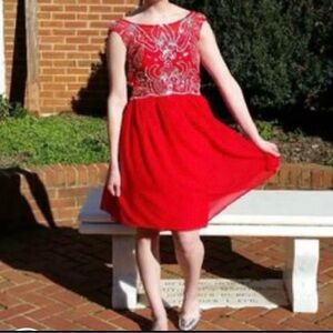 Elegant Red Lace Dress